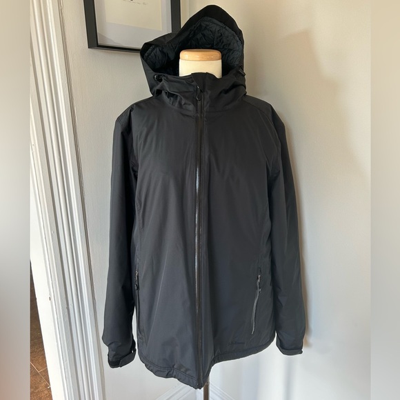 L.L. Bean Black Lined Cost Jacket - Picture 1 of 5
